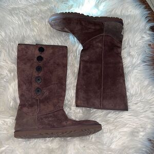 UGG Lo Pro Mid Calf Button Boot - Chocolate Brown